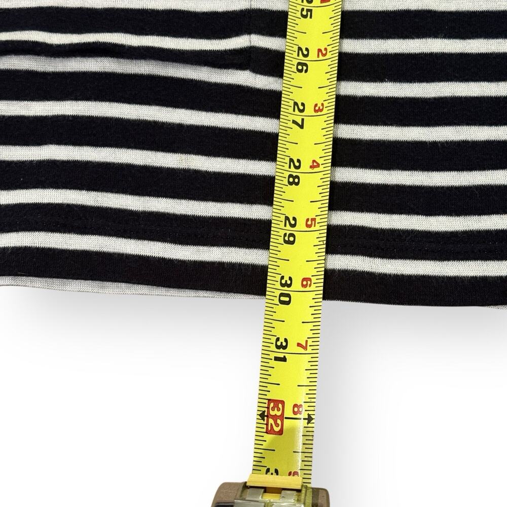 J. Jill Navy White Striped Pullover Hoodie Sweatshirt M Cotton Pockets Tunic - Picture 10 of 10